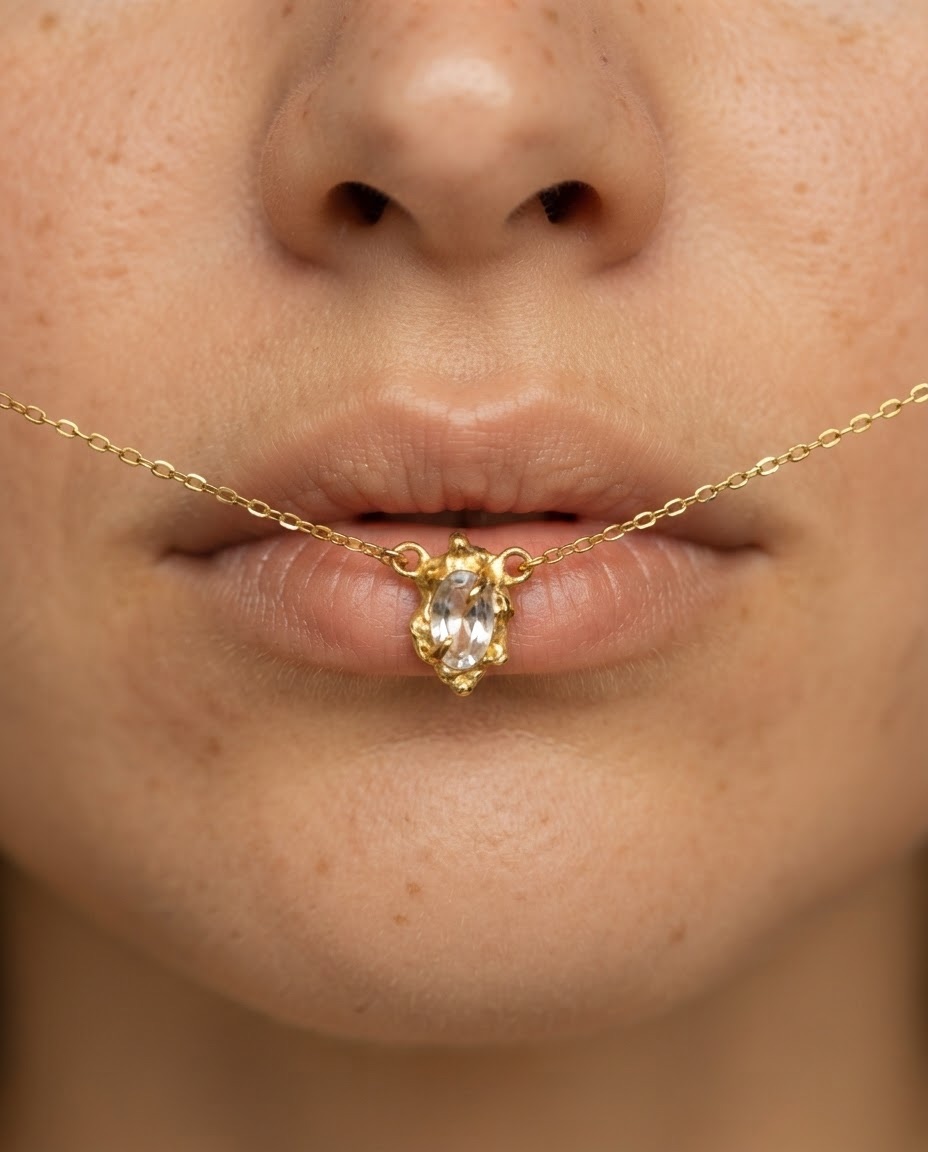Lunacore Necklace with white topaz