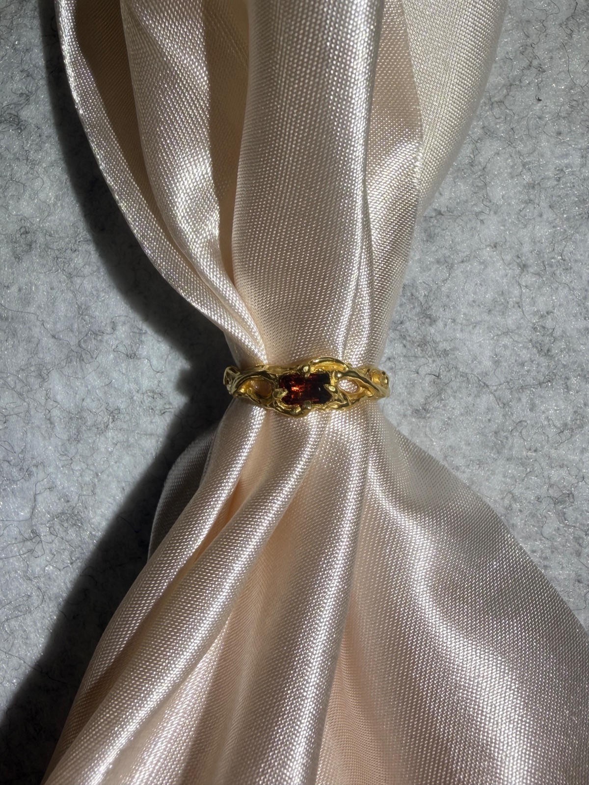 Agni Ring with garnet